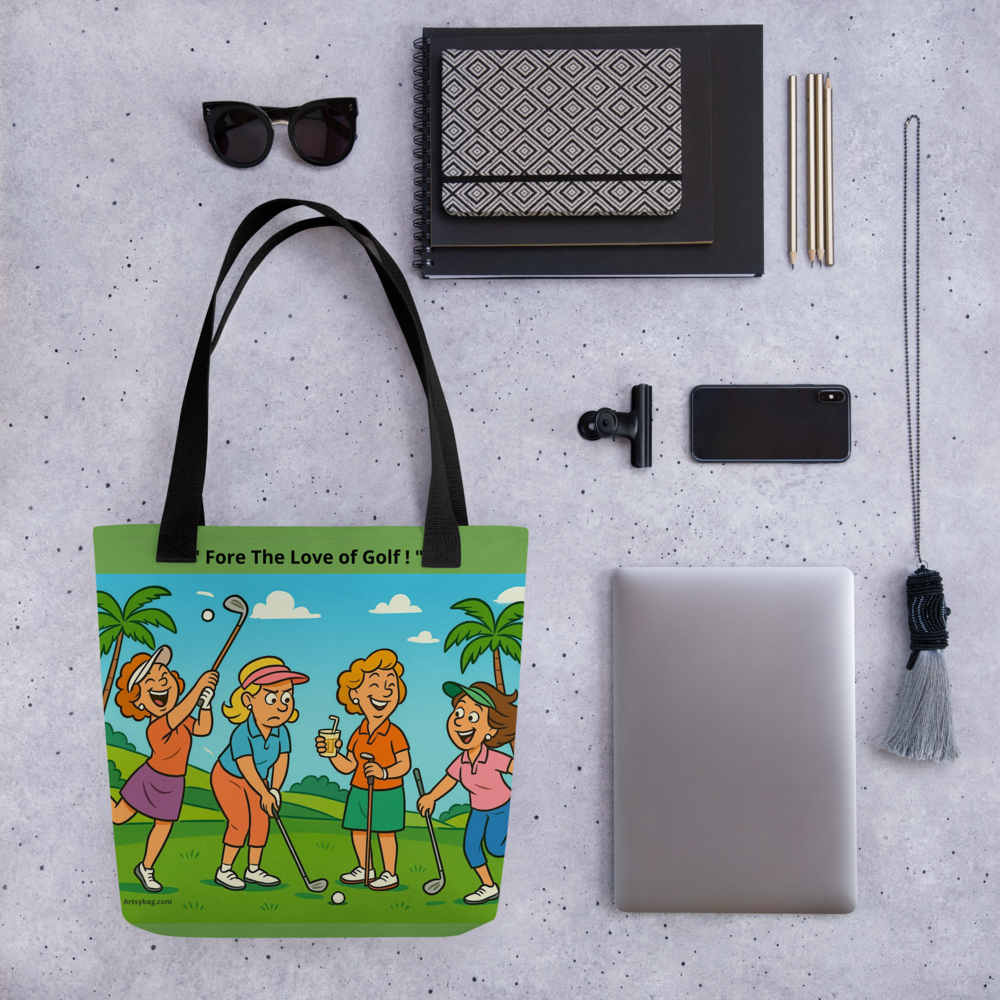 "Fore The Love of Golf !" | Fold & Go Tote by Artsybag