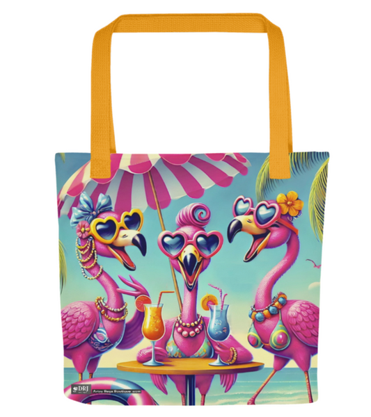 'Just Wing'n It' - FL Flamingo's - Fold & Go Fun Tote Bag