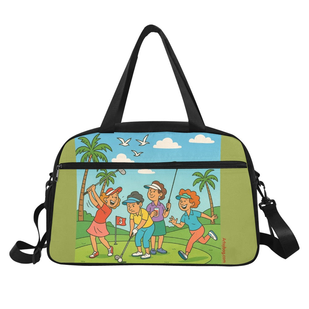 “Fore the Love of Golf” | Small Sport Bag - Shoe Compartment | Artsy Bag.
