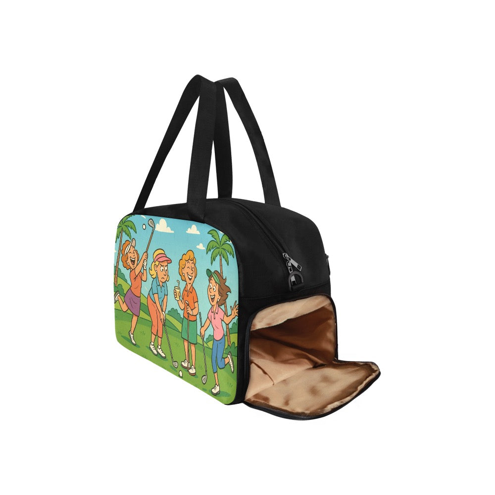 “Fore the Love of Golf” | Small Sport Bag - Shoe Compartment | Artsy Bag.