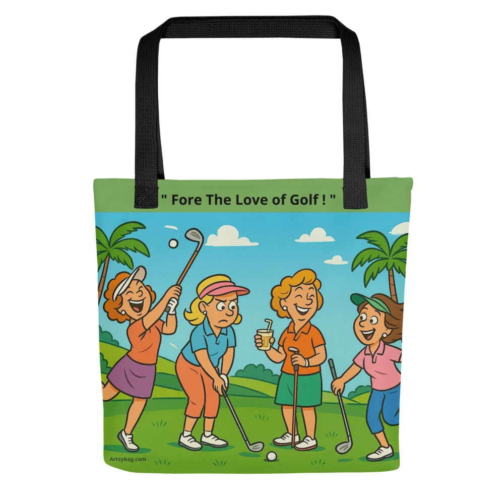 "Fore The Love of Golf !" | Fold & Go Tote by Artsybag