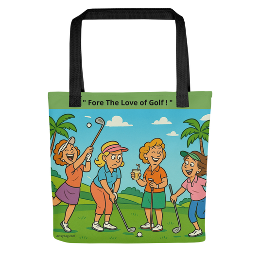 "Fore The Love of Golf !" | Fold & Go Tote by Artsybag