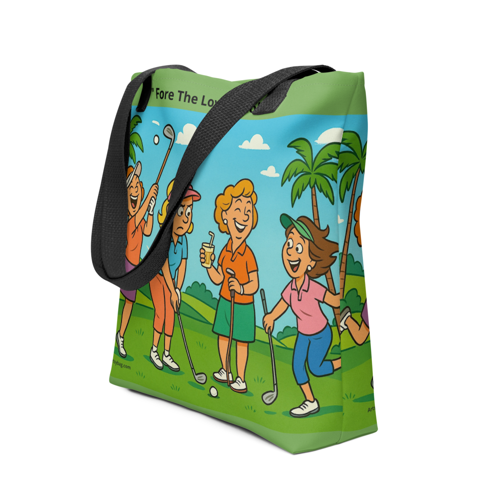 "Fore The Love of Golf !" | Fold & Go Tote by Artsybag