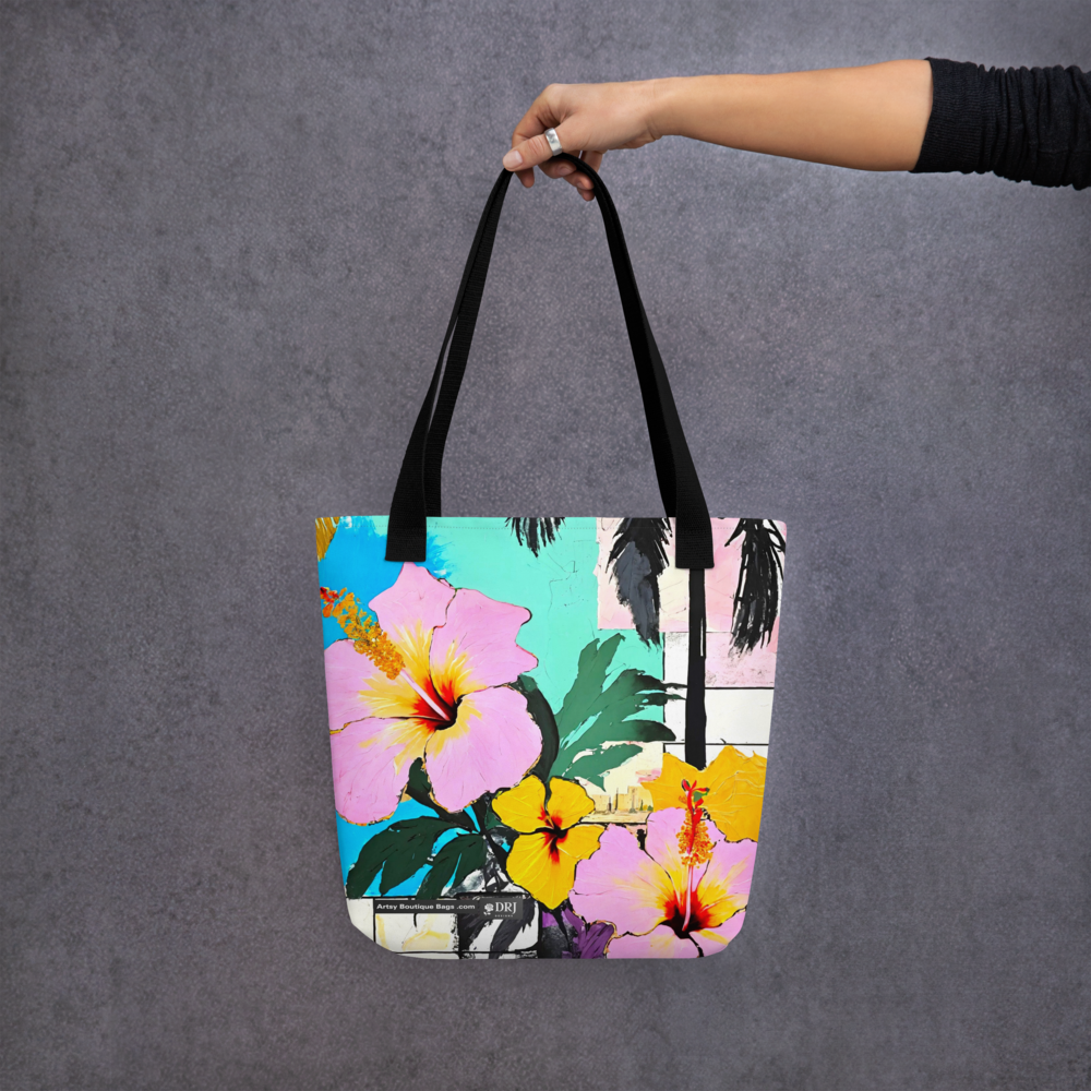 Tropical Hibiscus - Chic Fold & Go Tote Bag.