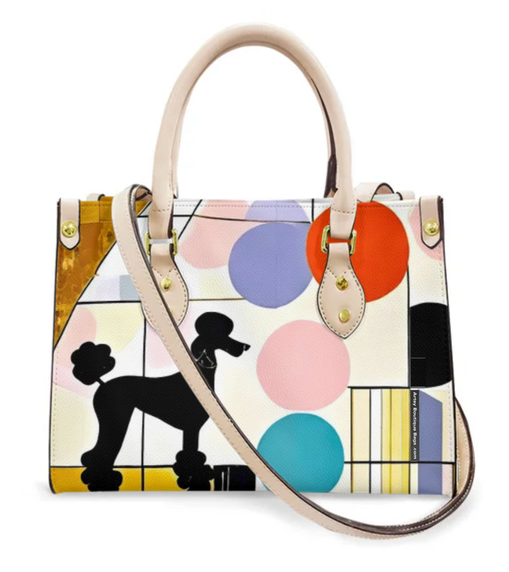 Noir Retro Poodle Crossbody Handbag | DRJ Designs