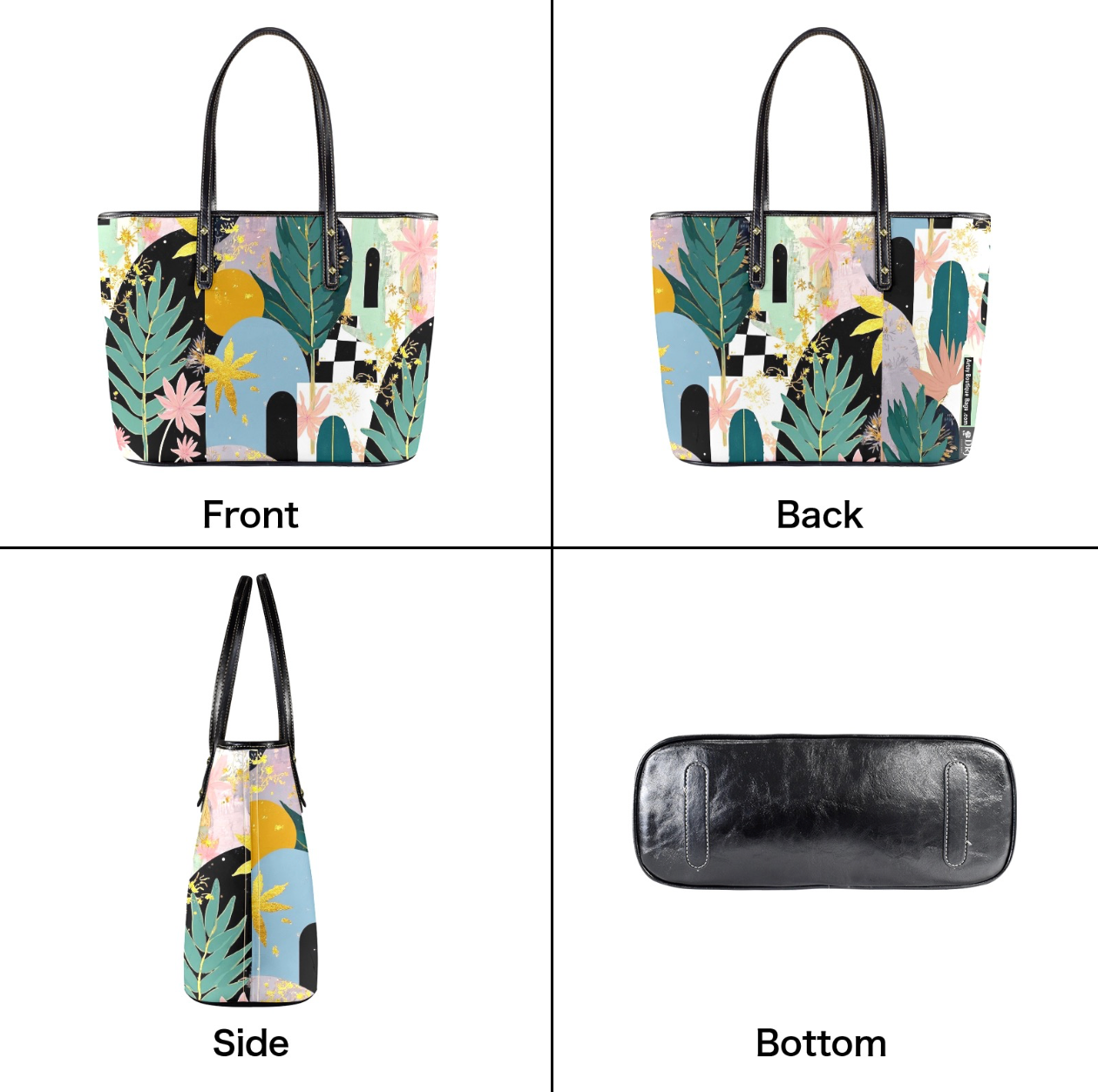 "Secret Oasis" Large Tote Bag - PU Leather | DRJ Designs
